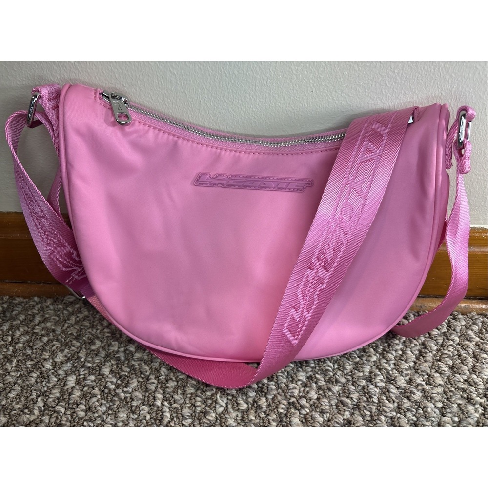 Pink Lacoste Nylon Moon bag , Over The Shoulder